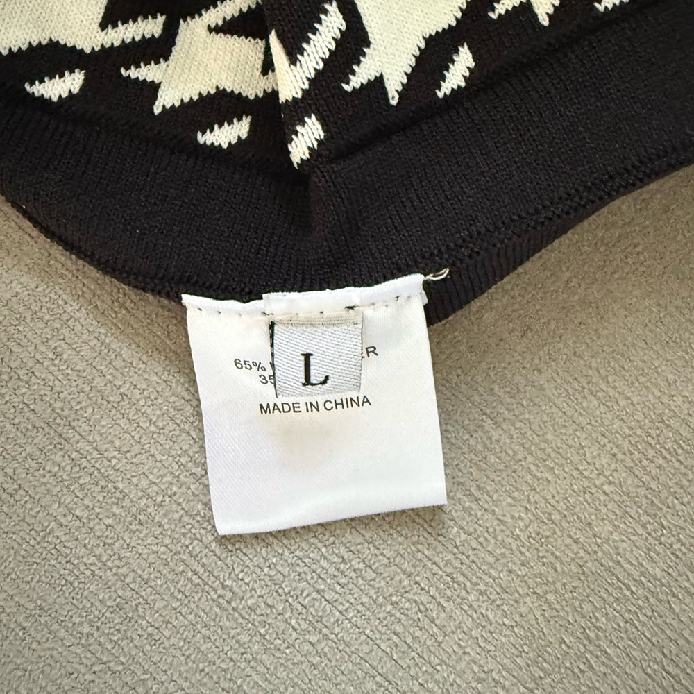 Elegant Black and White Houndstooth Mini Dress - Picture 6 of 6